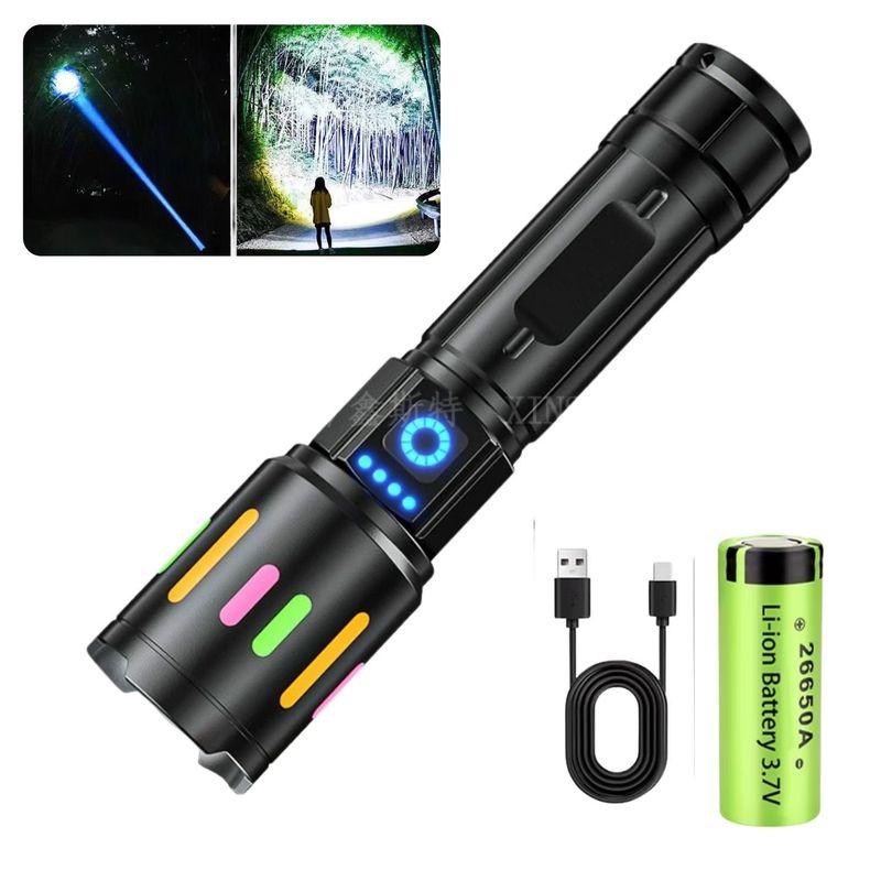 OEM - Linterna LED Recargable Compacta Zoom Telescópico impermeable