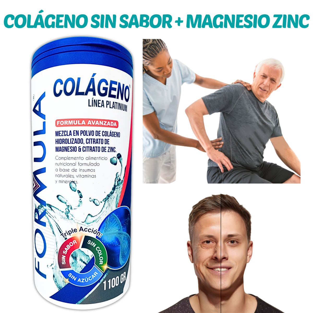 GENERICO - COLÁGENO HIDROLIZADO SIN SABOR NEUTRO 1.1 KILO FORMULA V
