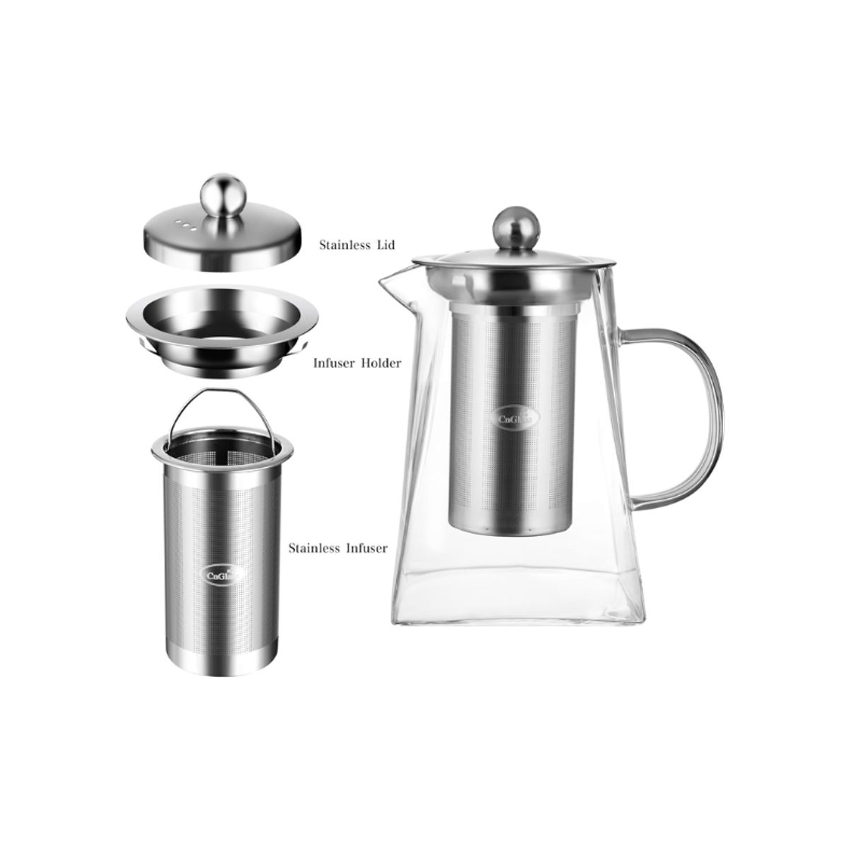 GENERICO - Tetera de vidrio con infusor 550 ml