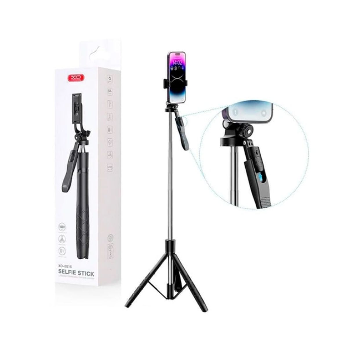 XO - Palo Selfie Tripode Xo Para Celular Go Pro 180cm Bluetooth