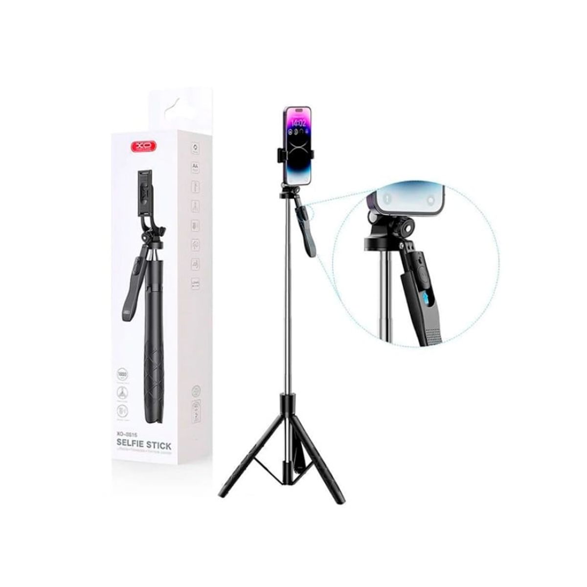 XO - Palo Selfie Tripode Xo Para Celular Go Pro 180cm Bluetooth