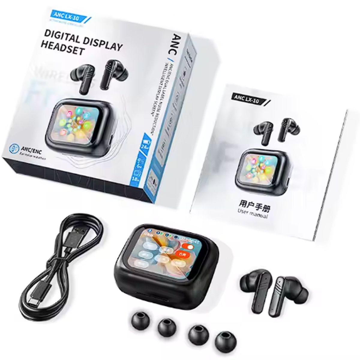 GENERICO - Audifono con pantalla tactil ANC LX-10 Reducción ruido ANC