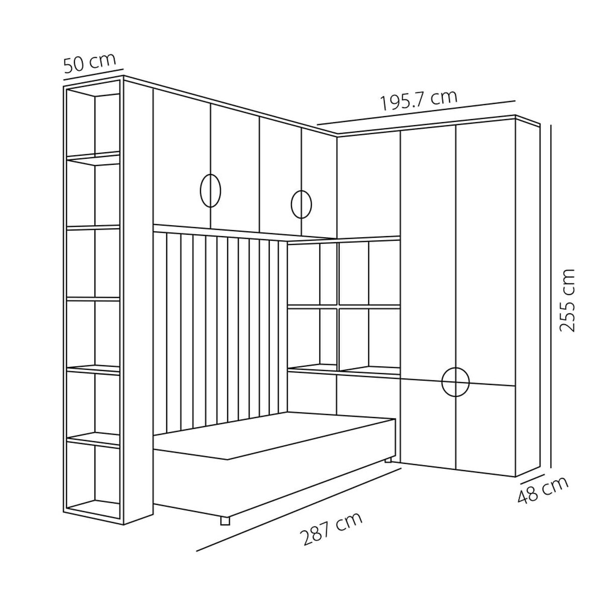 GENERICO - Camarote Infantil Bari+ Estante 1.5 plz