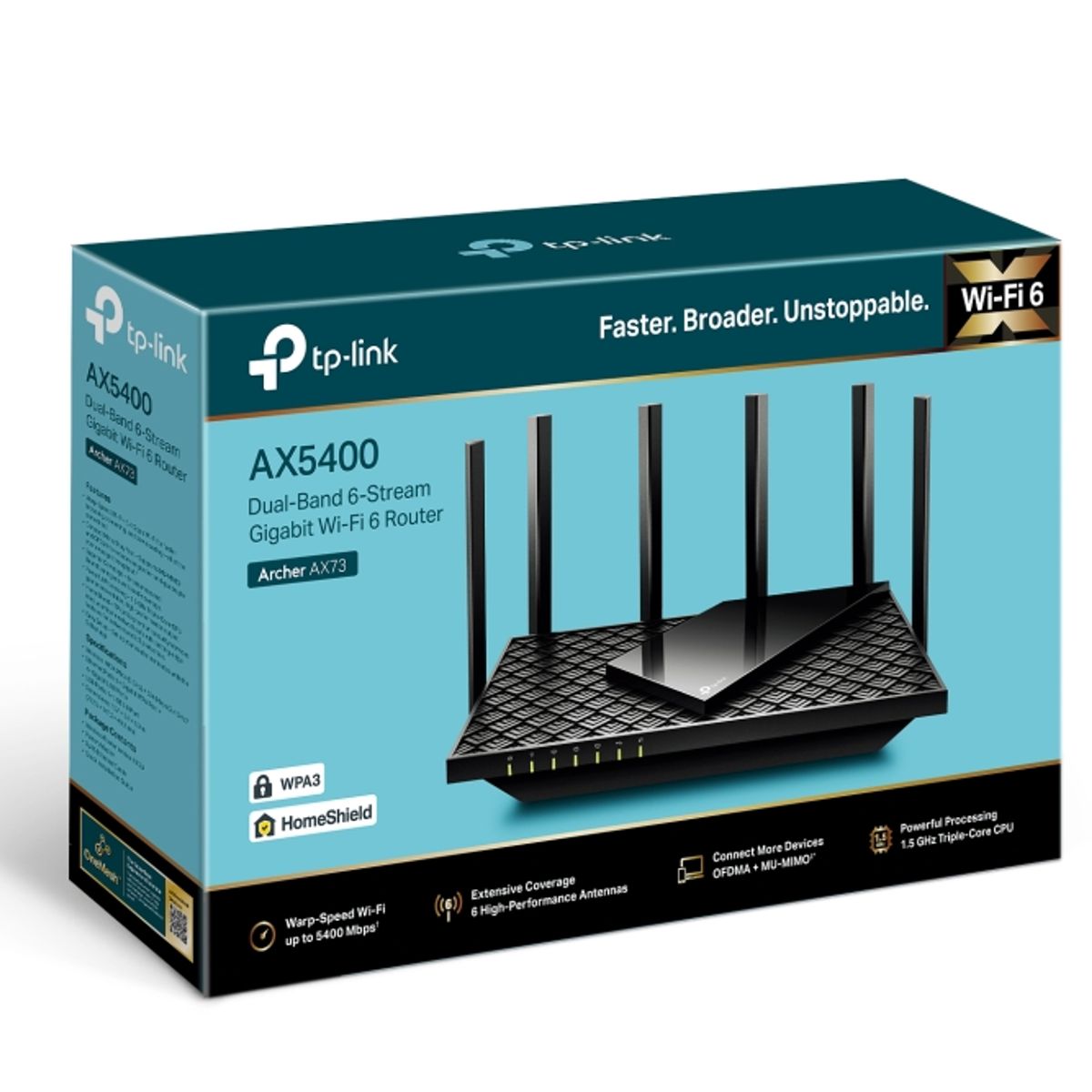 TP LINK - Router AX5400 Wi-Fi 6 - , Dual band - Archer AX73