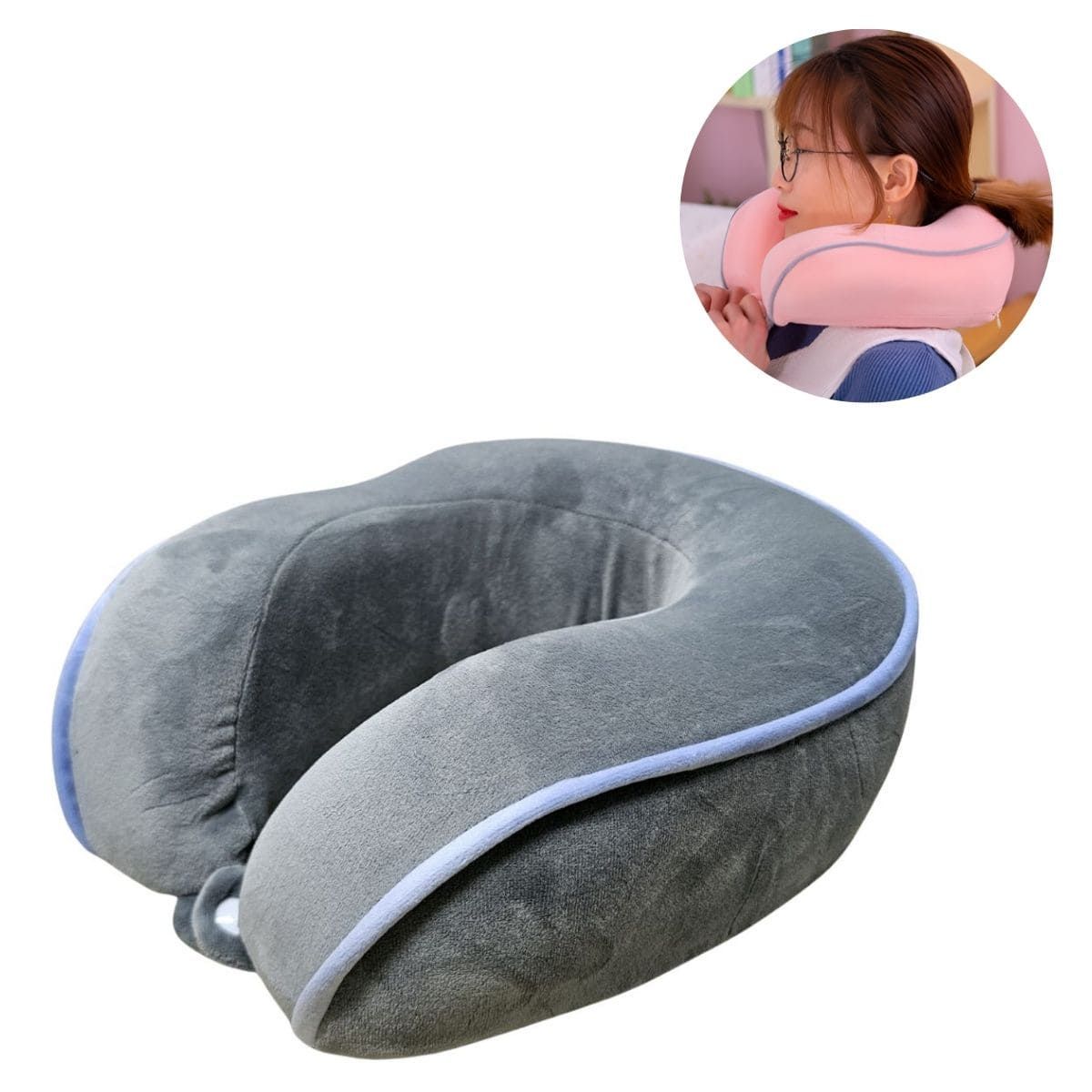 ELMEJORPRECIO - Cojín para Cuello Almohadilla Cervical de Viaje Modelo Franja M1