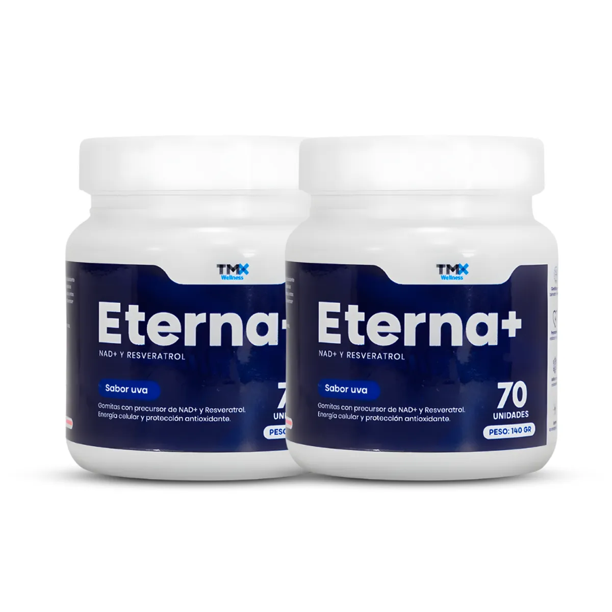 TMX - PACK X 02 - Resveratrol NAD en gomitas TMX 70 unidades - Eterna+