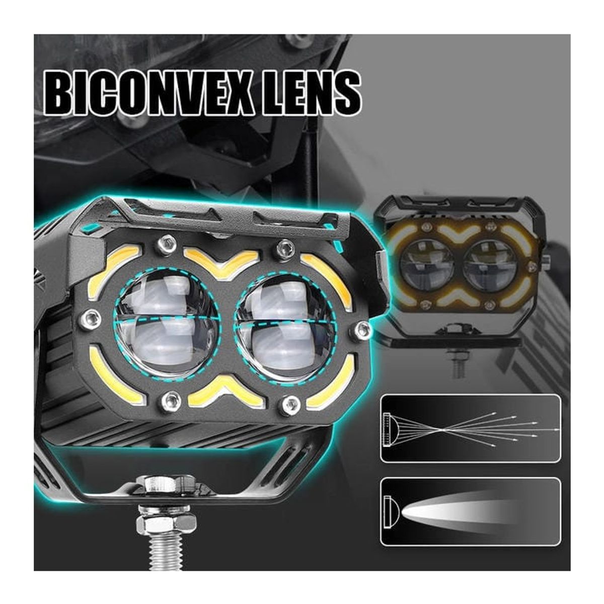 GENERICO - PAR FARO EXPLORADOR 2LED 86W DLR AMBAR