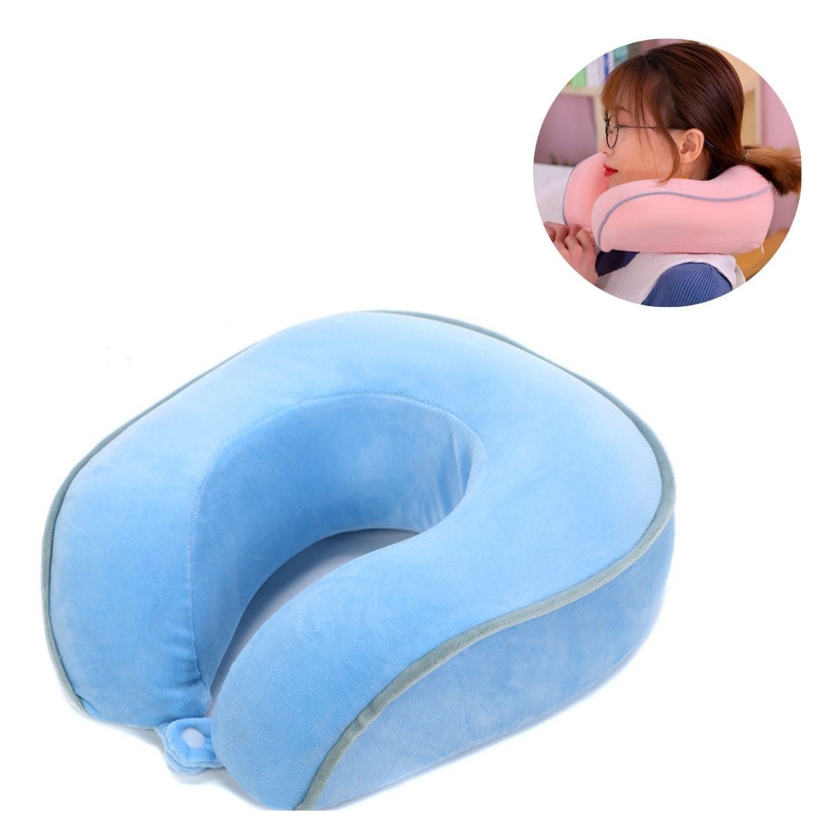 ELMEJORPRECIO - Cojín para Cuello Almohadilla Cervical de Viaje Modelo Franja M3