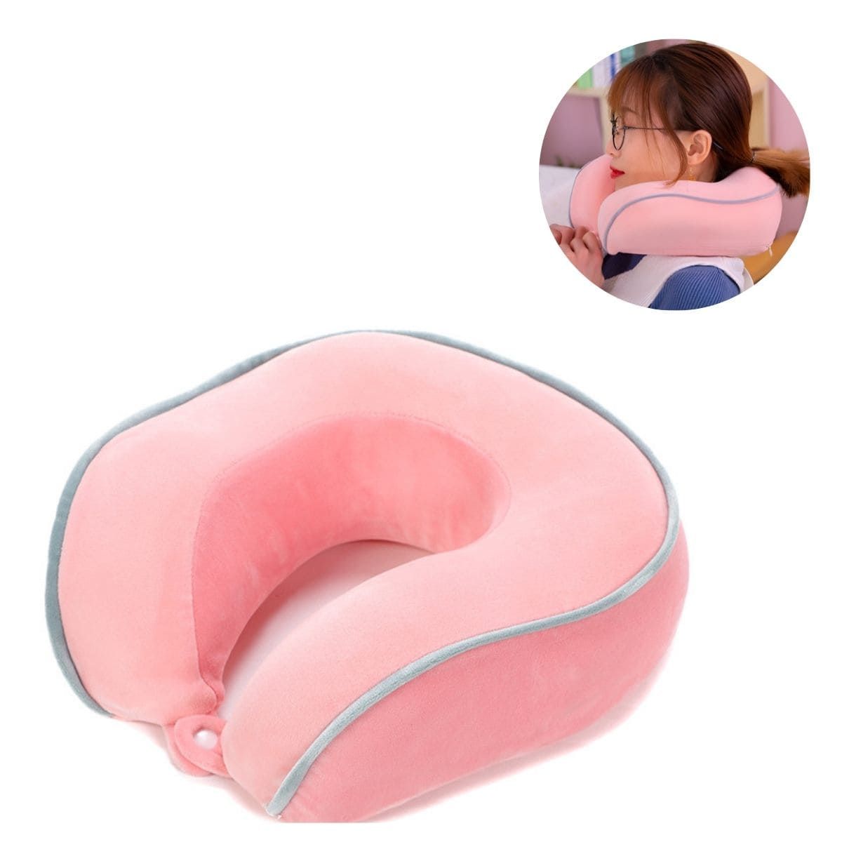 ELMEJORPRECIO - Cojín para Cuello Almohadilla Cervical de Viaje Modelo Franja M5