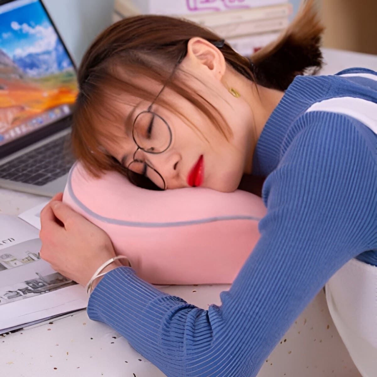 ELMEJORPRECIO - Cojín para Cuello Almohadilla Cervical de Viaje Modelo Franja M5