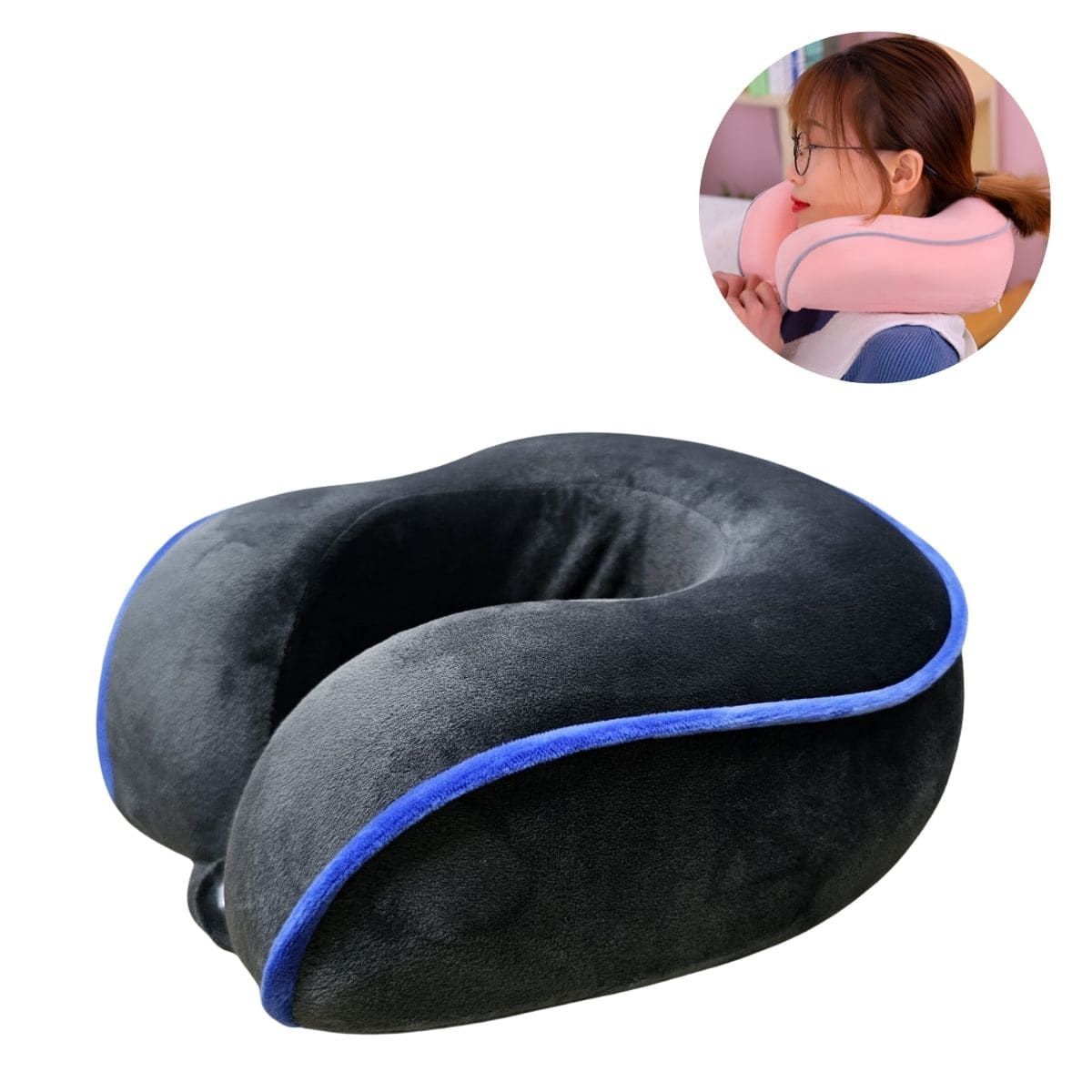 ELMEJORPRECIO - Cojín para Cuello Almohadilla Cervical de Viaje Modelo Franja M6