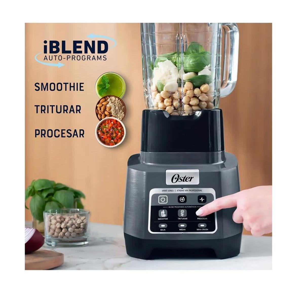 OSTER - LICUADORA CON PROGRAMAS XTREME MIX IBLEND OSTER BLSTXPG-BW 2 LTS