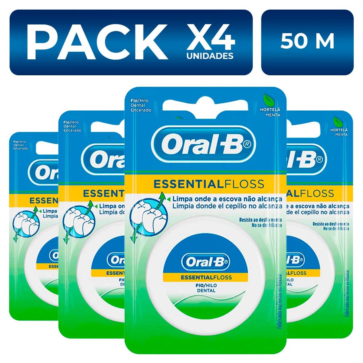 ORAL B - PackX4 Hilo Dental Oral B Essential Floss 50m