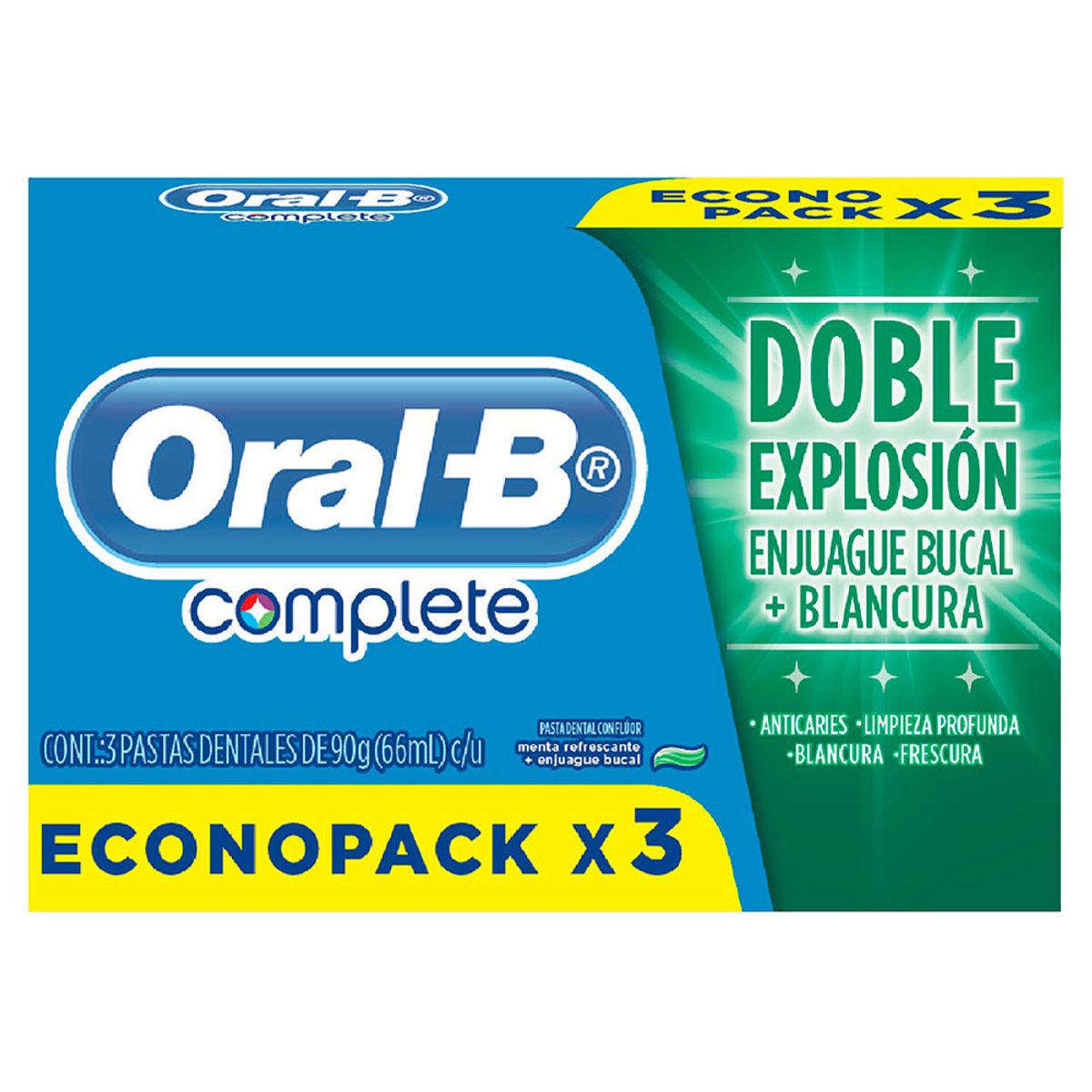 ORAL B - Pasta Dental Oral B Complete Menta 66ml x3 unidades