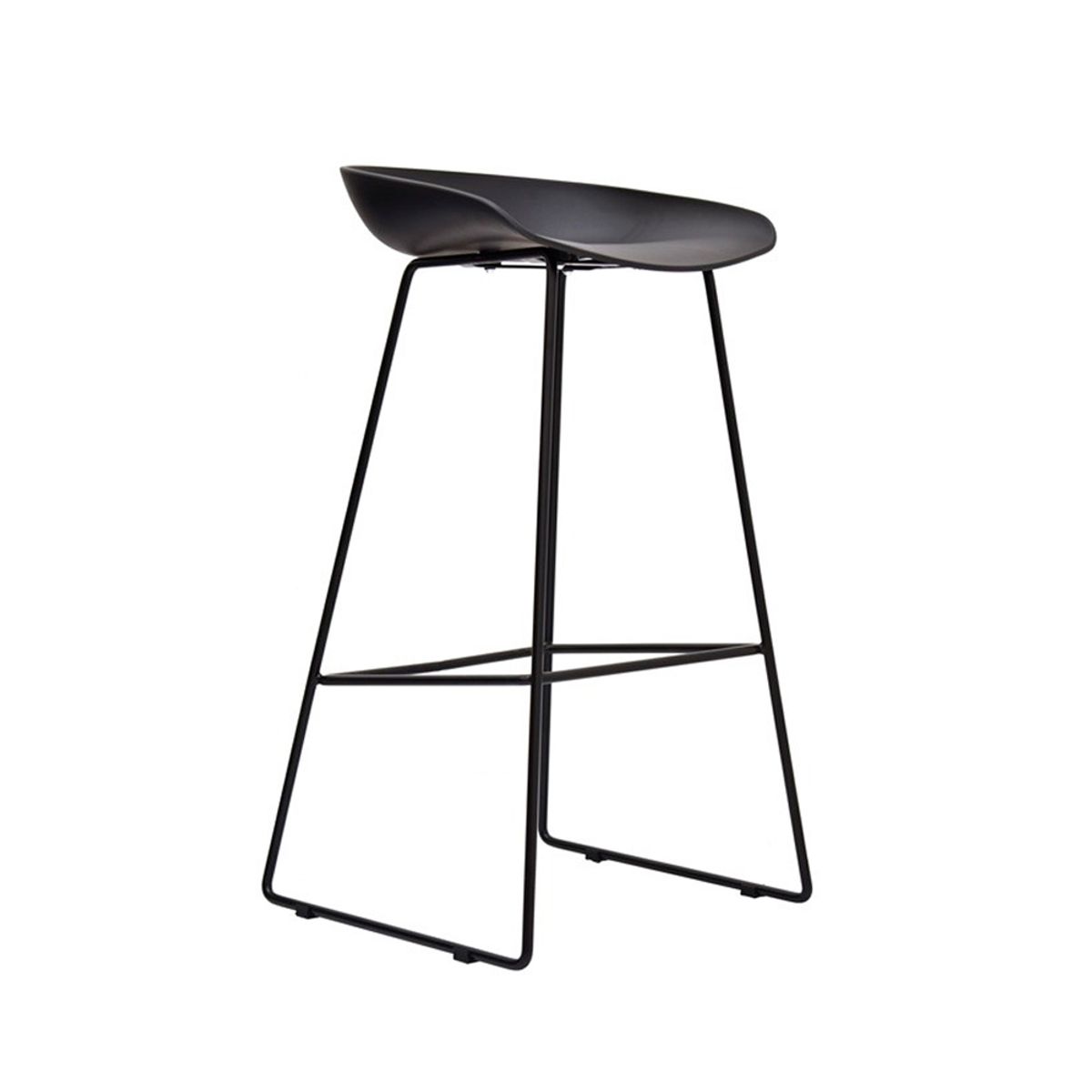 OFIDEAS - Silla Para Bar Fija Misuri Trineo Color Negro Ofideas