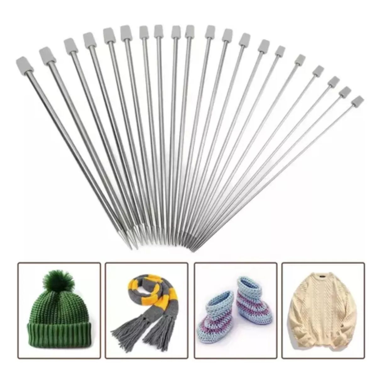 GENERICO - Palitos De Tejer Largas De 35 Cm Juego de 12 Pares