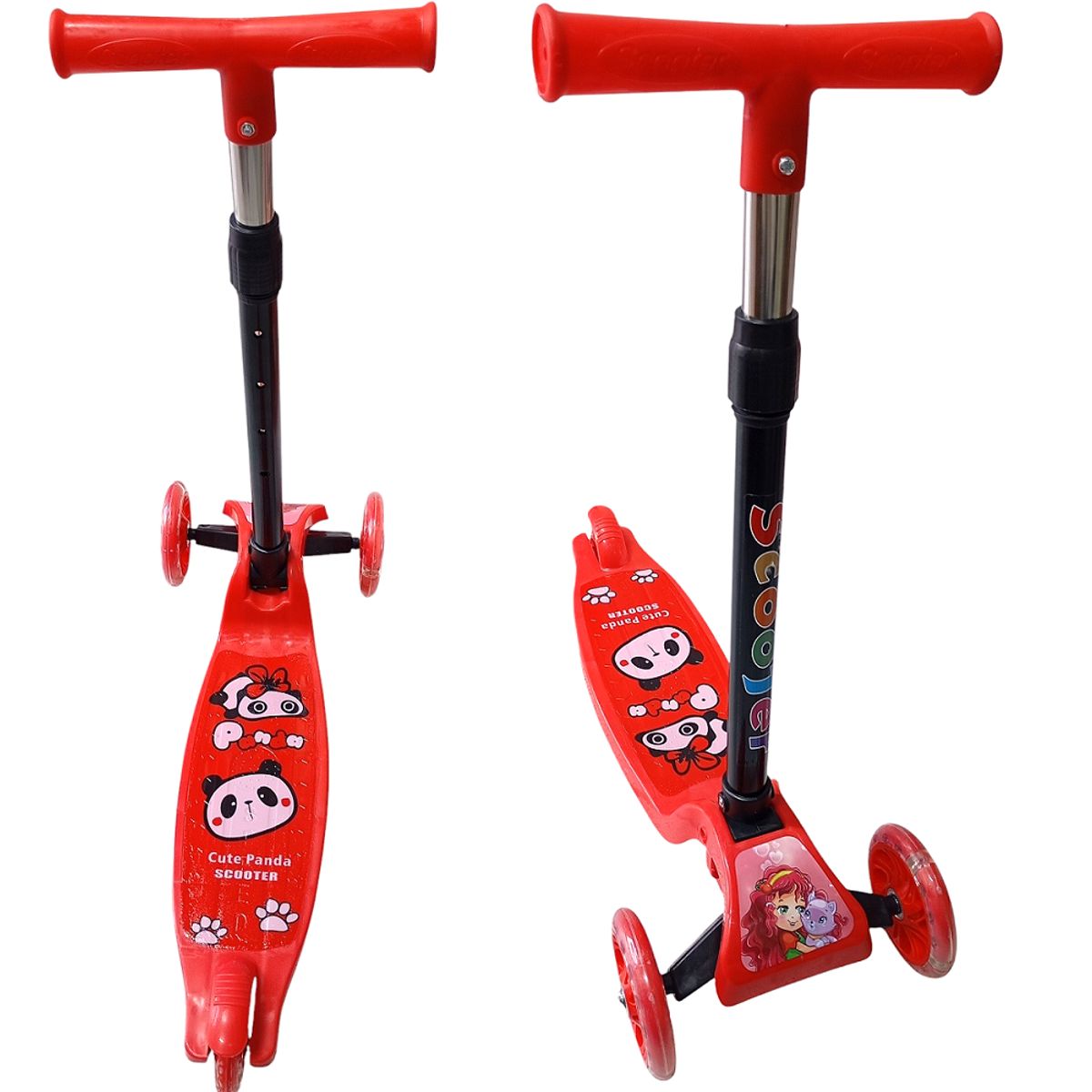 GENERICO - Scooter para niños plegable con luces Rojo
