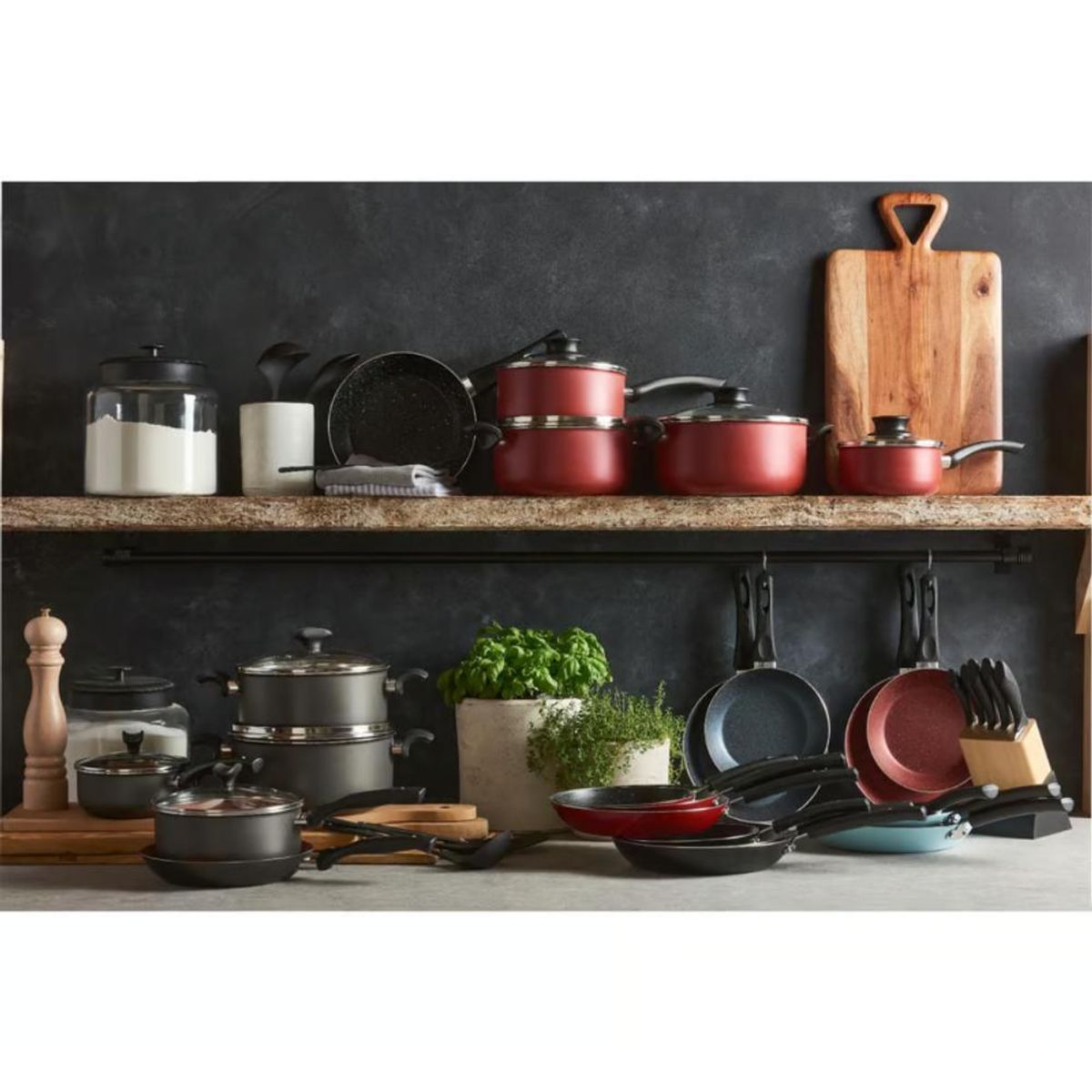 TRAMONTINA - Juego de Ollas 38 Piezas Antiadherente Victoria Tramontina