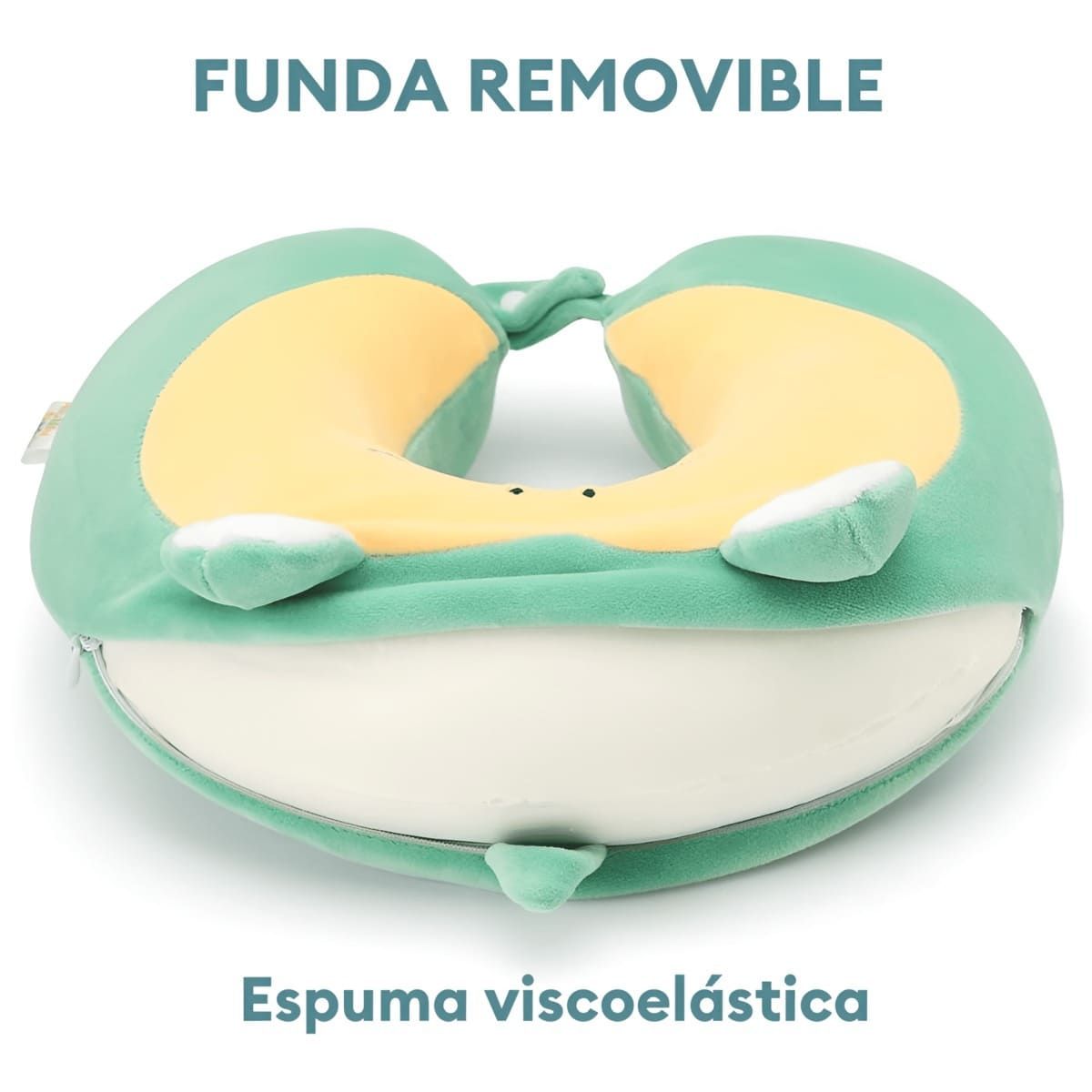 ELMEJORPRECIO - Cojín Cervical para Viaje Modelo Kawaii Verde