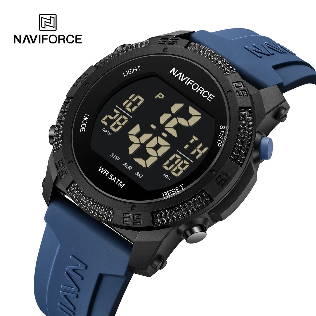 NAVIFORCE - Reloj Naviforce NF7104 Digital Correa Azul de silicona