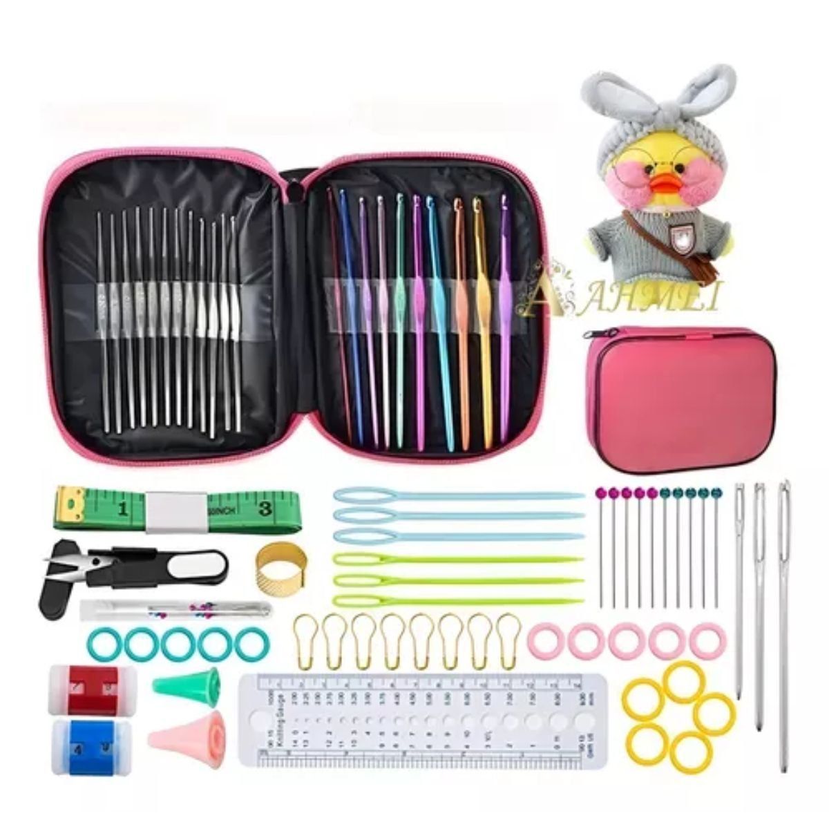 GENERICO - Kit de Tejido a Crochet y Accesorios de 127 Piezas