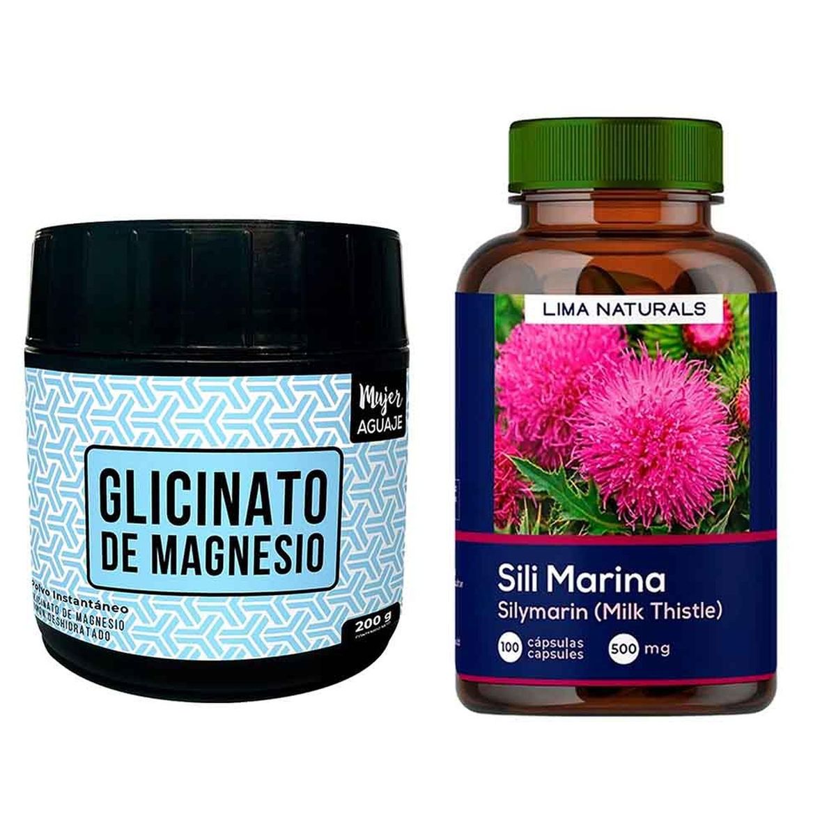 LIMA NATURALS - Glicinato de Magnesio 200 g + Silimarina Lima Naturals