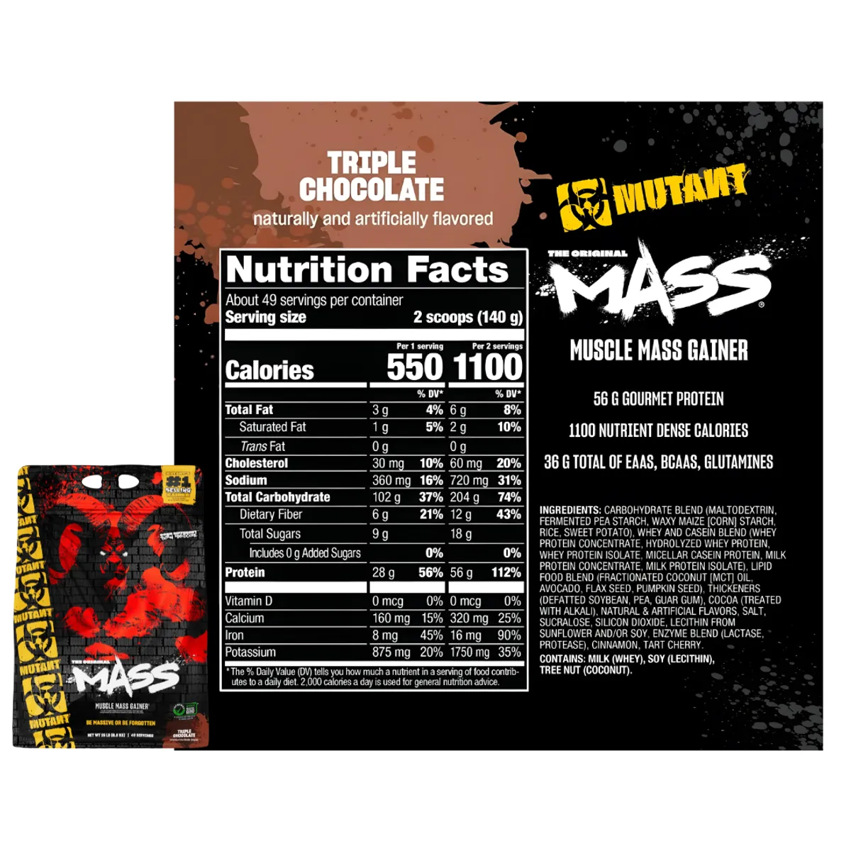 MUTANT - Mutant Mass 15 LB Mass Gainer Mutant - Triple Chocolate