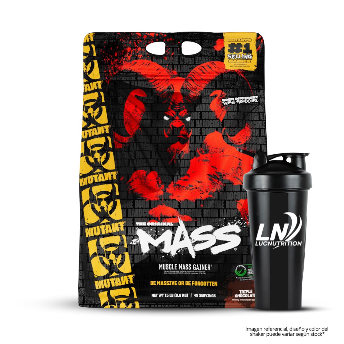 MUTANT - Mutant Mass 15 LB Mass Gainer Mutant - Triple Chocolate + shaker