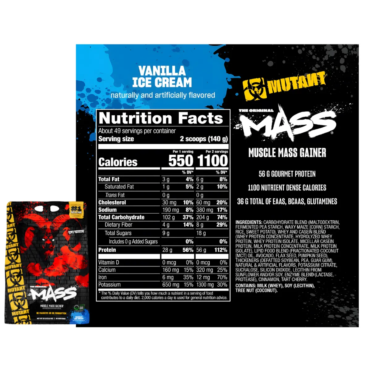 MUTANT - Mutant Mass 15 LB Mass Gainer Mutant - Vanilla Ice Cream