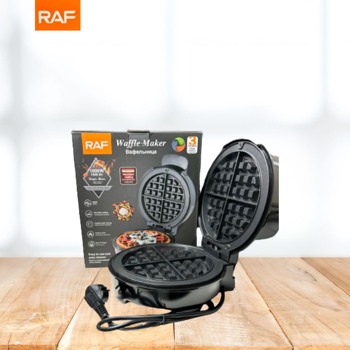 RAFF - Máquina para Waffles RAF Sabor y Crujiente en Cada Bocado