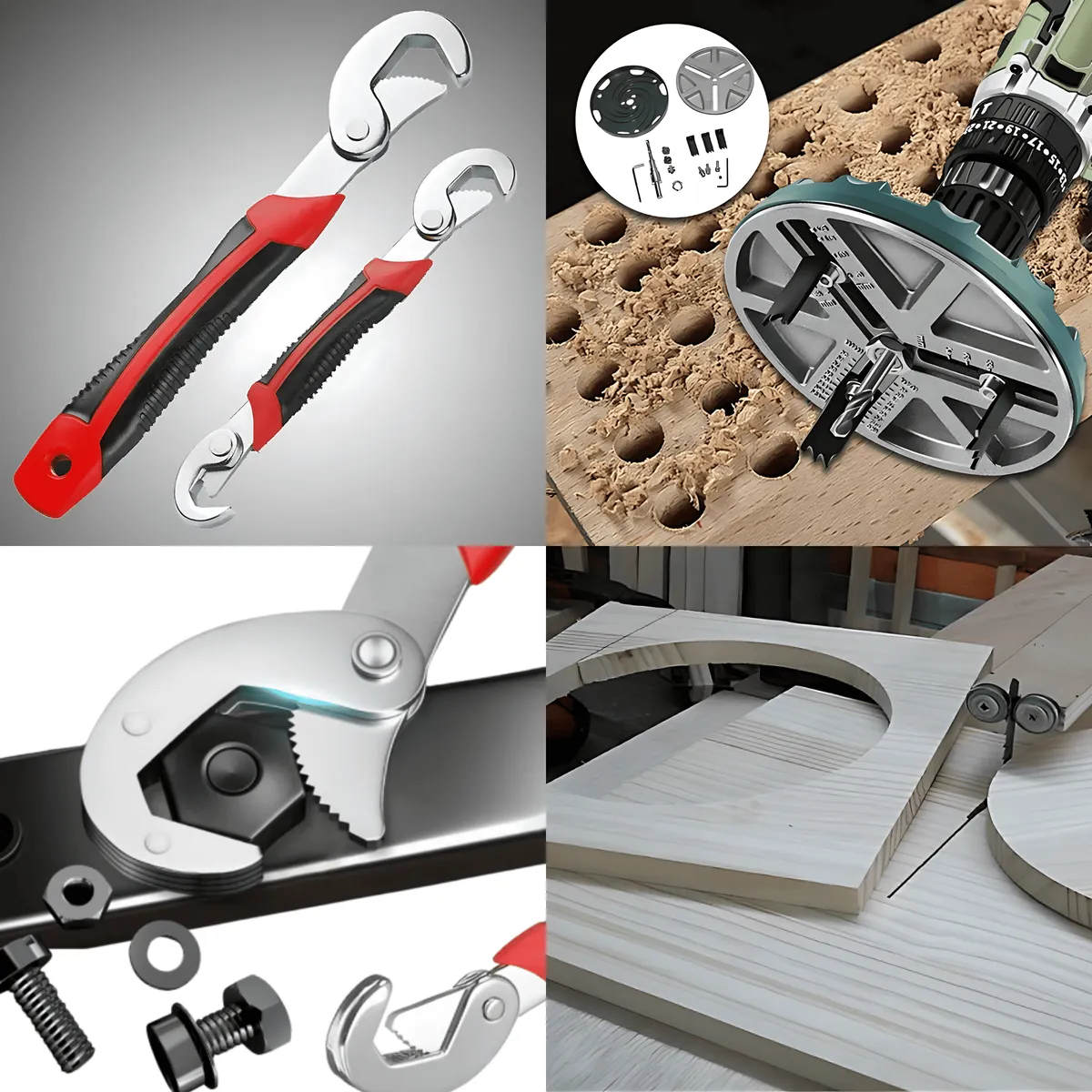 ROSH - Set Dos Llaves Francesas - Adaptador Sierra de Perforado