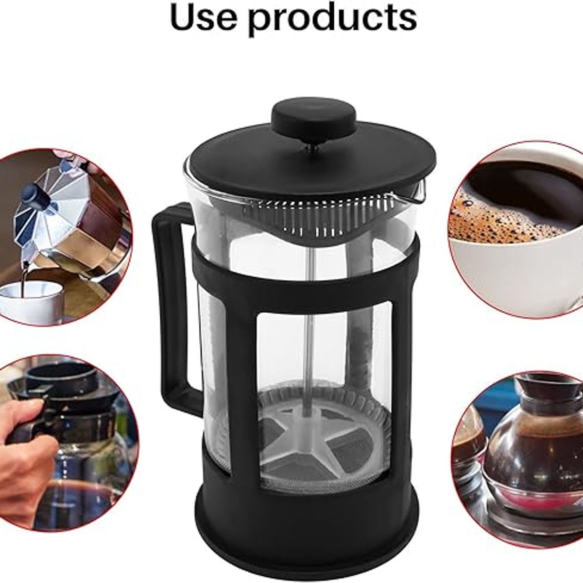 GENERICO - Cafetera prensa Francesa 350 ml con Espumador