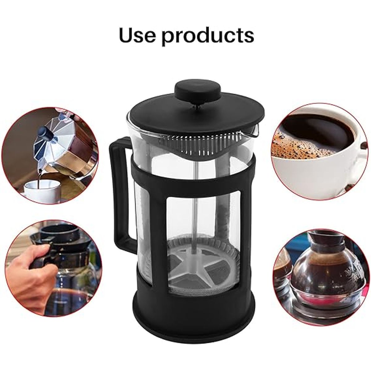 GENERICO - Cafetera prensa Francesa 350 ml con Espumador