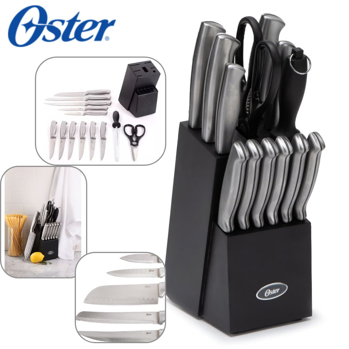 OSTER - Taco de Cuchillos Oster  Acero 14 Piezas