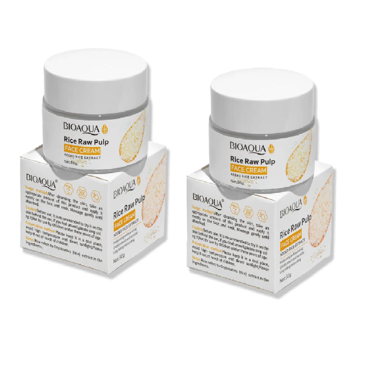 BIOAQUA - PACK 2 CREMA FACIAL REJUVENECEDORA E HIDRATANTE DE ARROZ