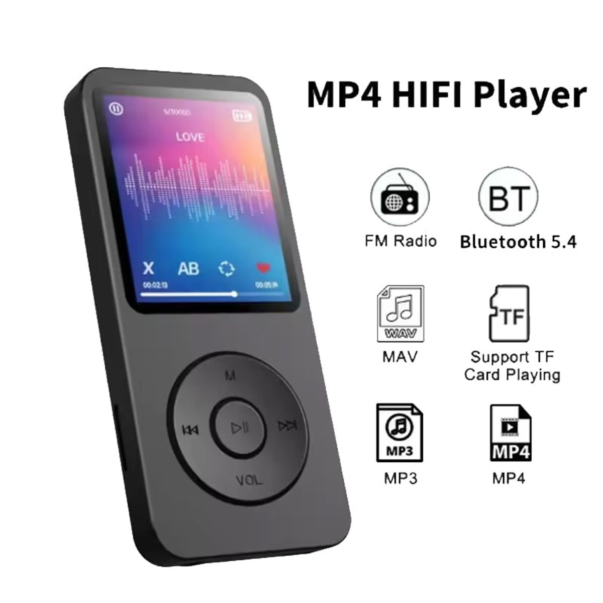 OVOTOUMI - Reproductor Toumi mp3 Pro Bluetooth 5.4 3.0 pulgadas admite memoria