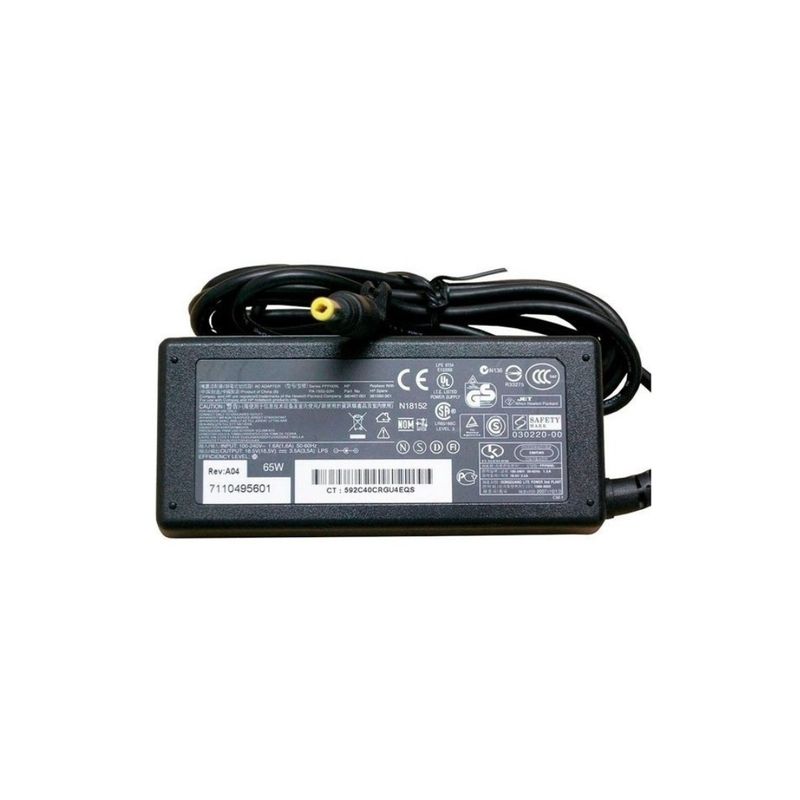 OEM - Cargador Para Laptop Hp 18.5v. 65w.   Punta Amarilla