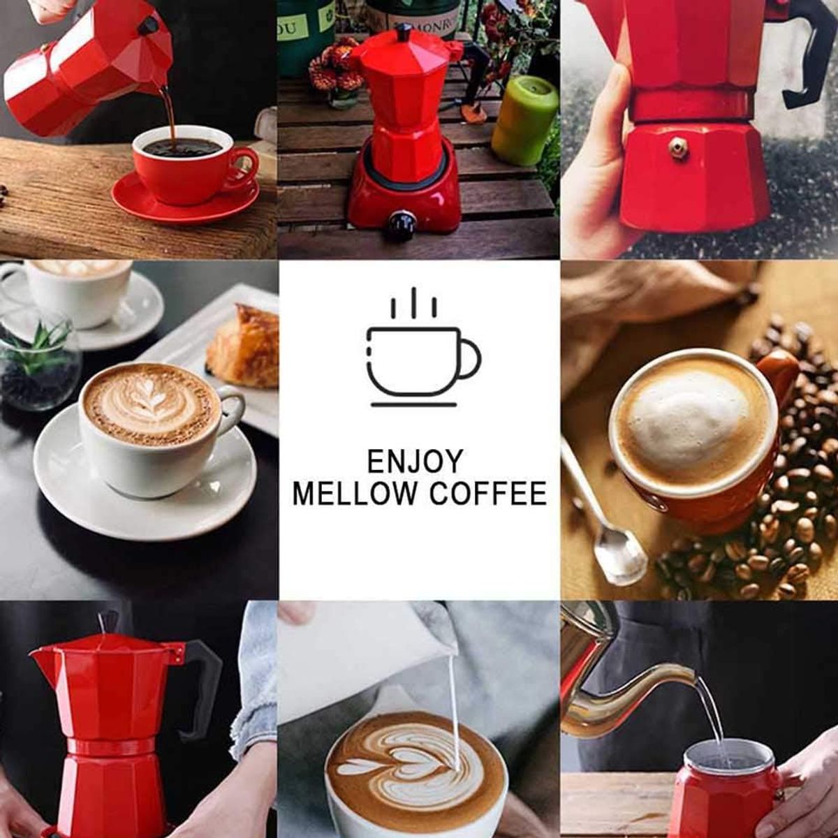 GENERICO - Cafetera italiana  2 tz rojo