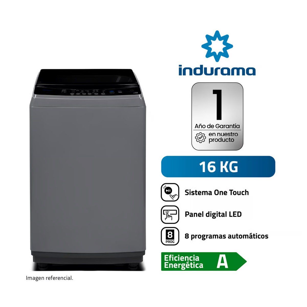 INDURAMA - LAVADORA INDURAMA SUPERIOR 16 KG LRI-16DGR