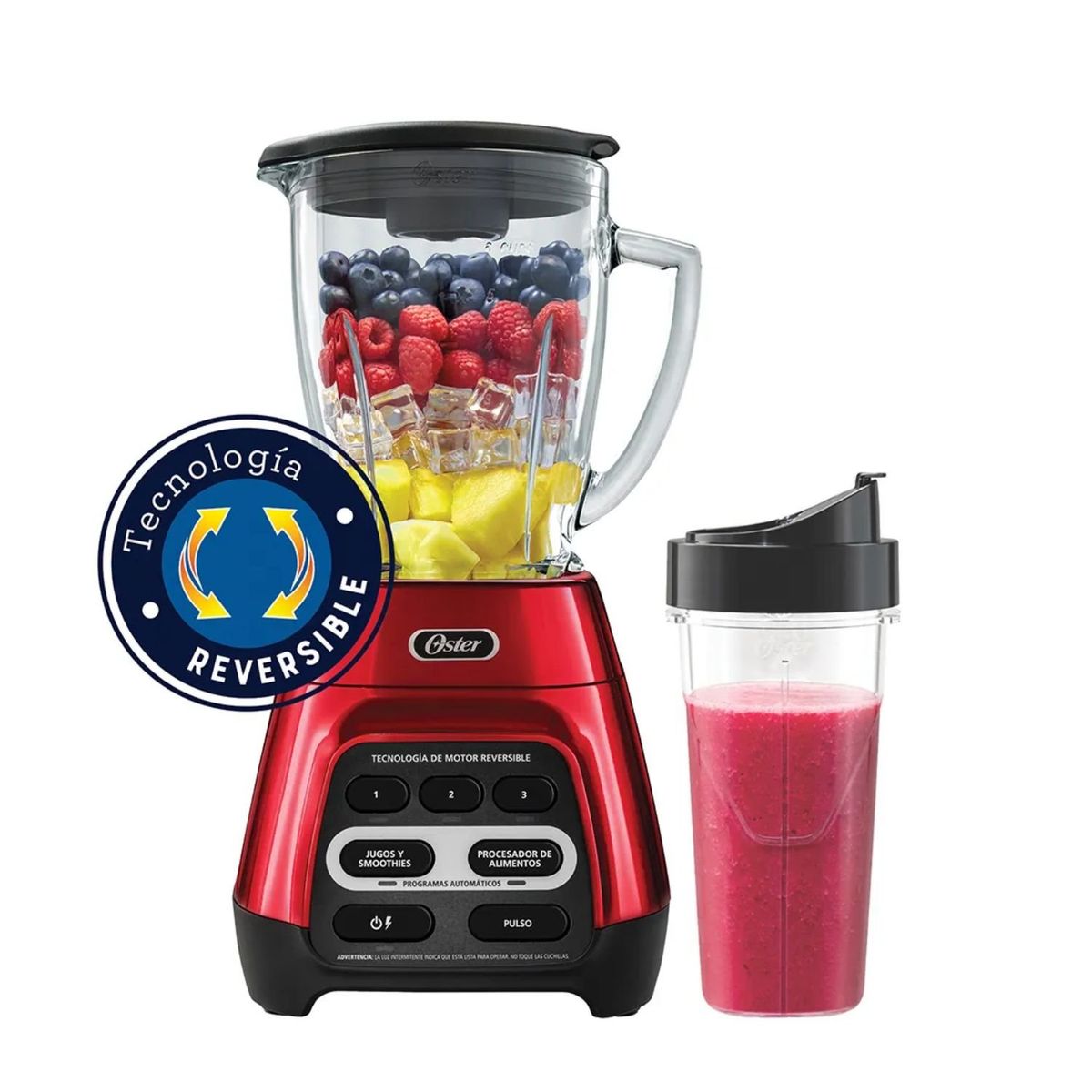 OSTER - Licuadora Oster® Programas automáticos vaso Blend-N-Go BLSTPYG1310RBG