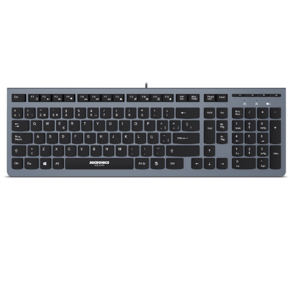 MICRONICS - Teclado Office Multimedia MILANO MIC K704 USB T  CHOCOLATE MICRONICS