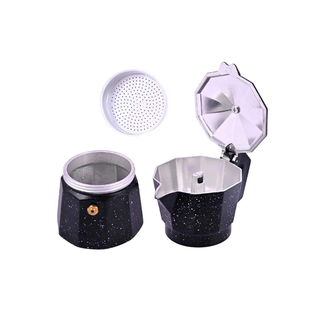 GENERICO - Cafetera italiana  3 tz negro