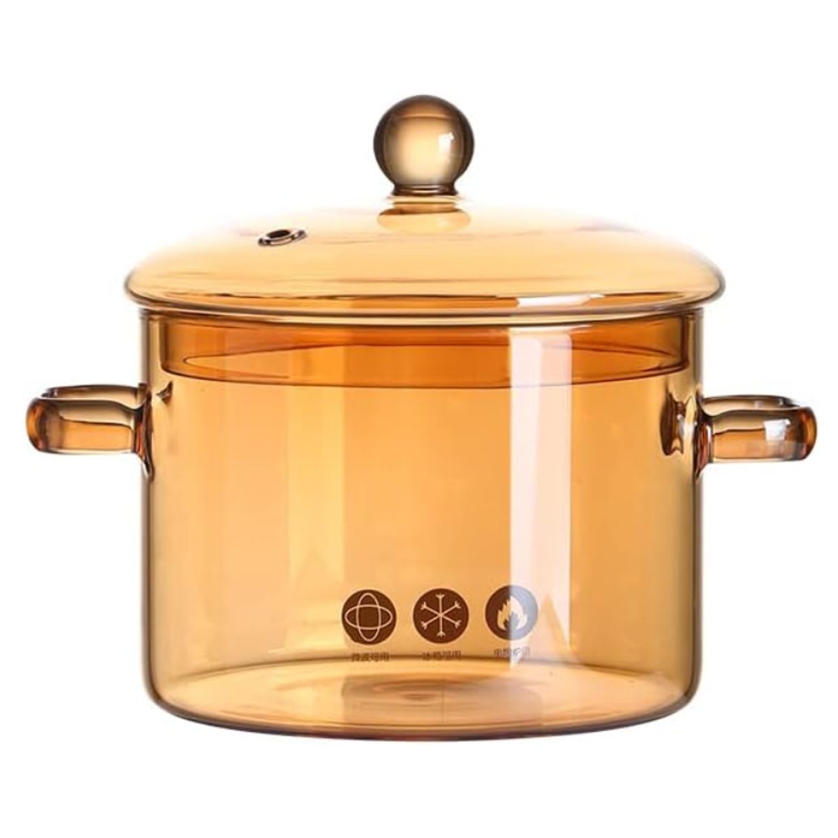 GENERICO - Olla  de vidrio de 1.5L   con tapa