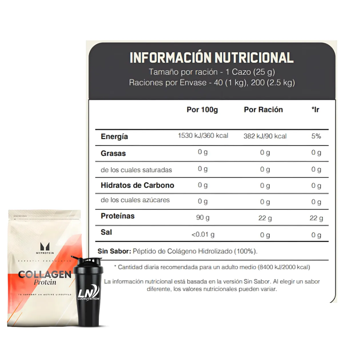 MYPROTEIN - Colageno Hidrolizado Myprotein 1 Kg + Shaker