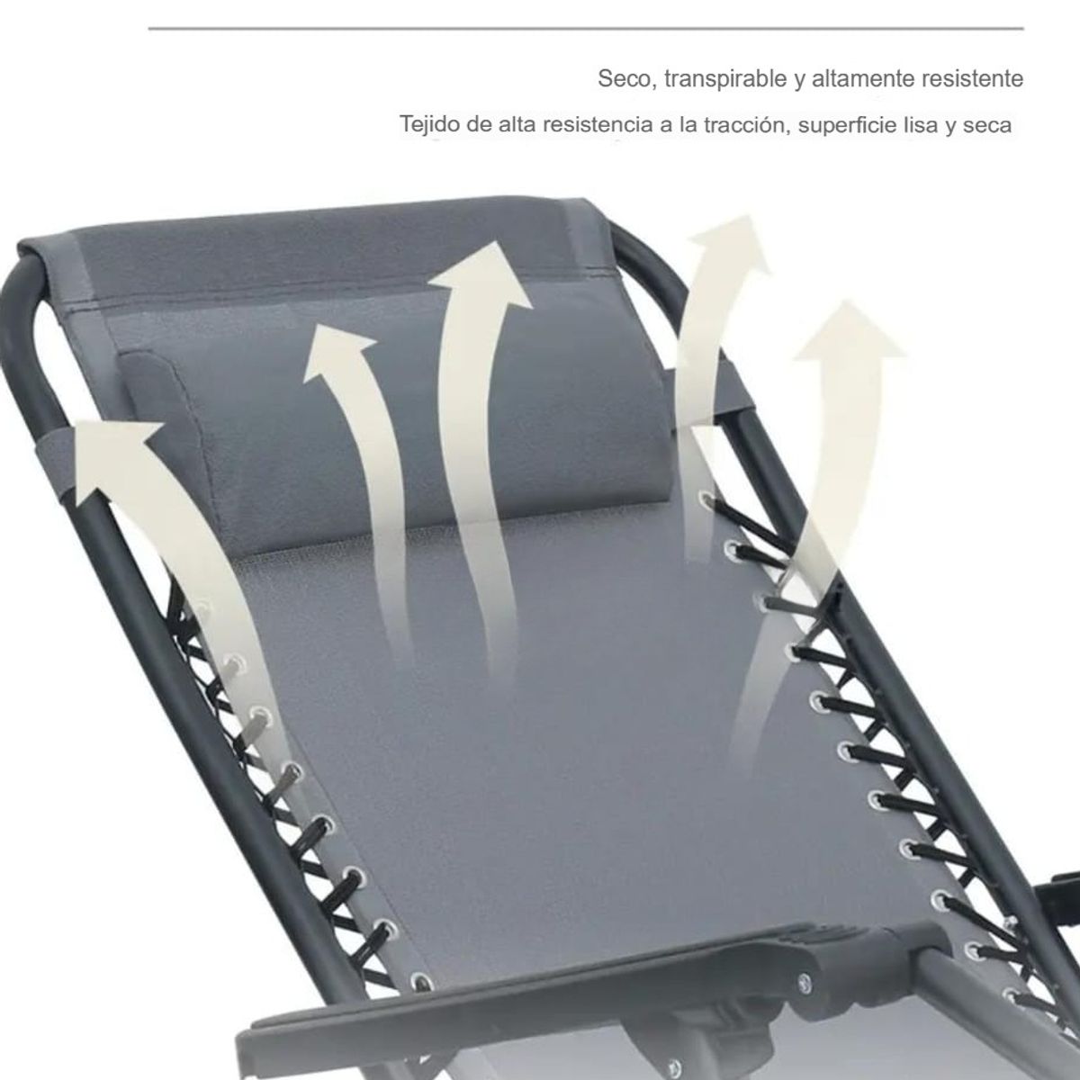 GENERICO - SILLA PLEGABLE GRAVEDAD CERO RECLINABLE PREMIUM CON BANDEJA PORTA VASO PLAYA TERRAZA JARDÍN CAMPING