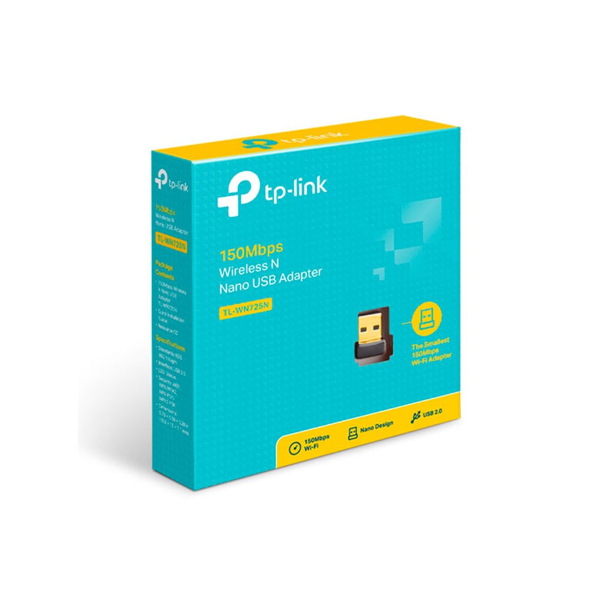 TP LINK - Adaptador Inalámbrico N USB Nano de 150Mbps TL-WN725N
