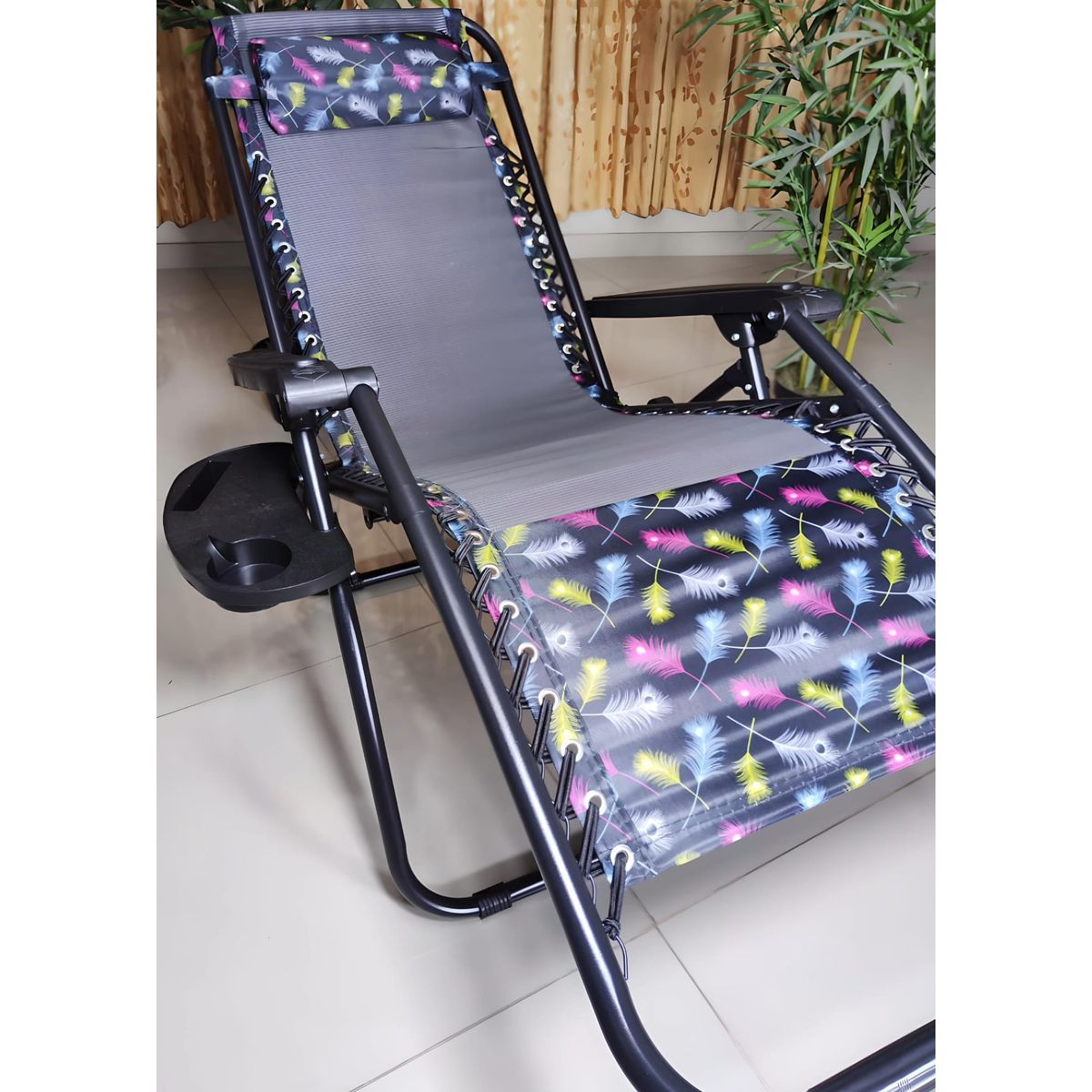 GENERICO - SILLA DE GRAVEDAD CERO PARA EXTERIORES CON BANDEJA POSA VASO