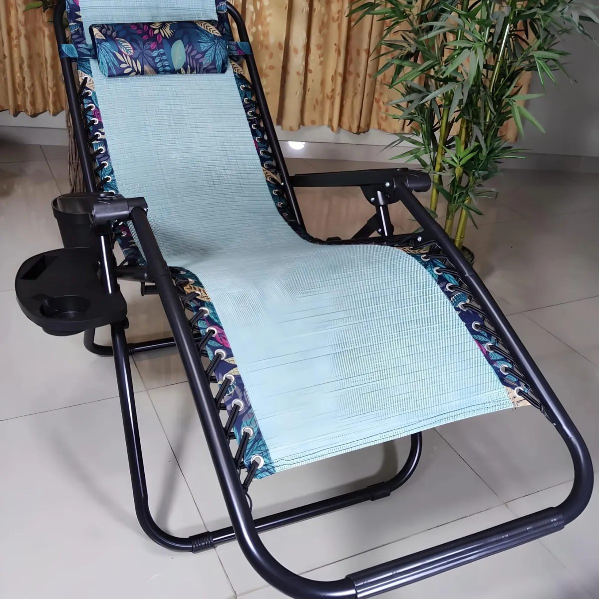 GENERICO - SILLA DE GRAVEDAD CERO PARA EXTERIORES CON BANDEJA POSA VASO