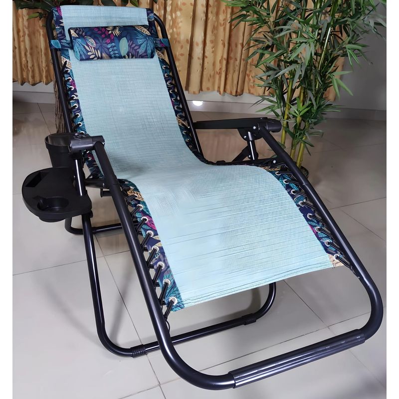 GENERICO - SILLA DE GRAVEDAD CERO PARA EXTERIORES CON BANDEJA POSA VASO