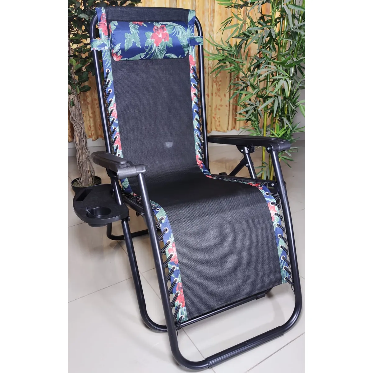 GENERICO - SILLA DE GRAVEDAD CERO PARA EXTERIORES CON BANDEJA POSA VASO